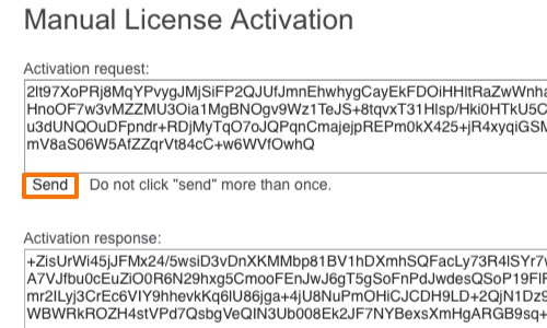 Send the license activation request