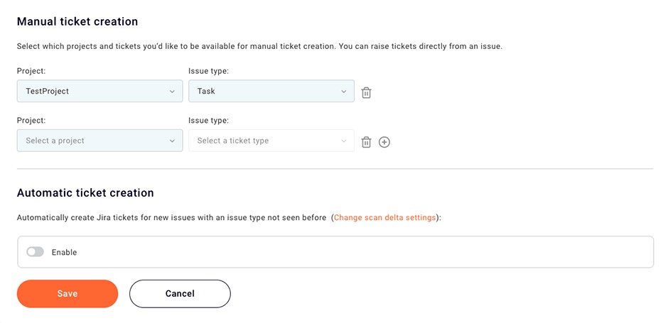 Enable manual ticket creation for Jira
